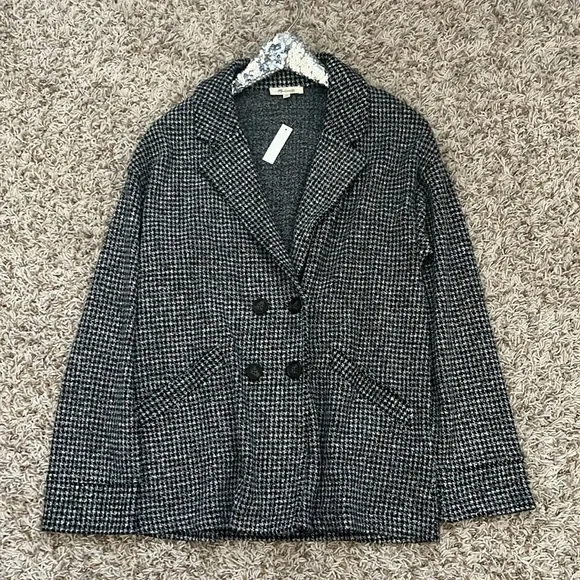 Madewell Brushed Knit Redford Blazer in Houndstooth Check NWT Size Small - Picture 4 of 8